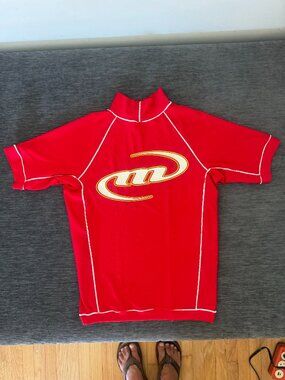Mahalo Brazil Surf Rash Guard - Red, Short Sleeve, Men's M